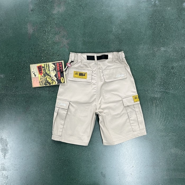 Corteiz Alcatraz Cargo Shorts - Beige