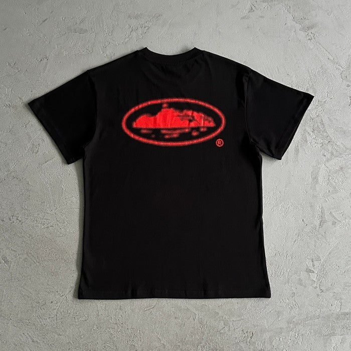 Corteiz Halftone Island Tee - Black/Red