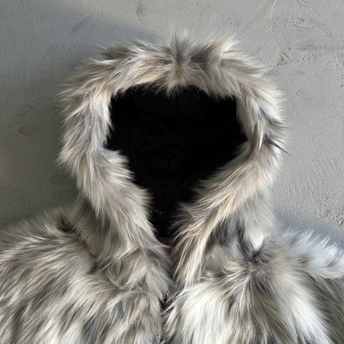 Corteiz Hooded Fur Jacket - Multi