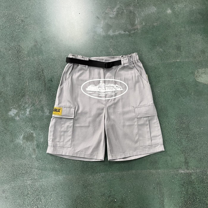 Corteiz Alcatraz Cargo Shorts - Grey