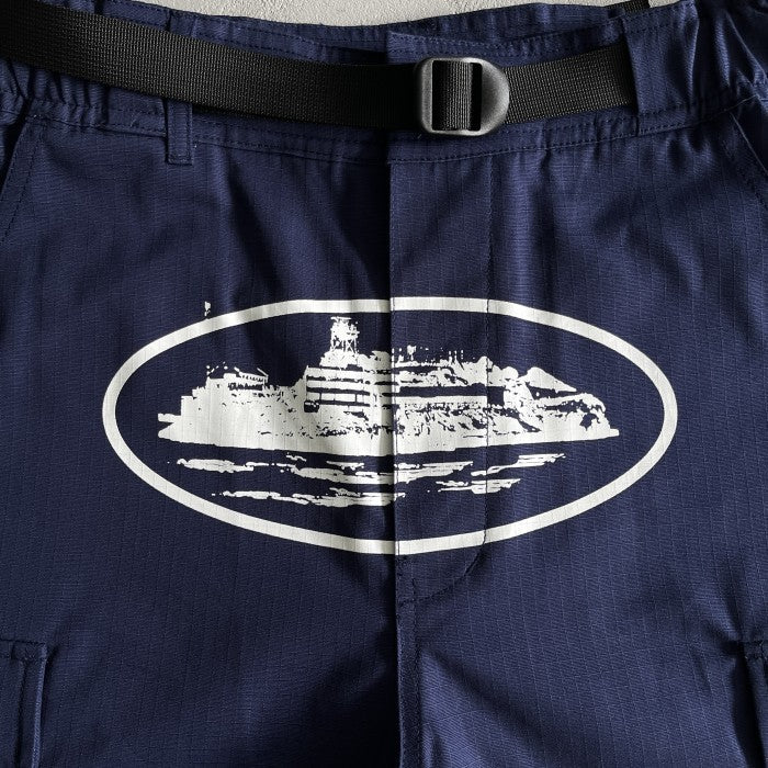 Corteiz Alcatraz Cargo Shorts - Navy
