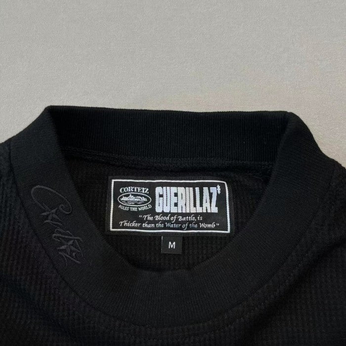 Corteiz Alcatraz Waffle Longsleeve - Triple Black