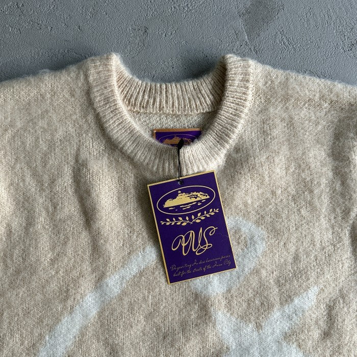 Corteiz C Star Mohair Knit Sweater - Cream