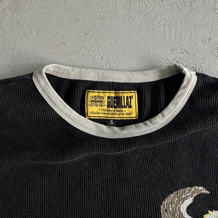 Corteiz Dipset Eagle Waffle Long Sleeve Tee - Washed Black