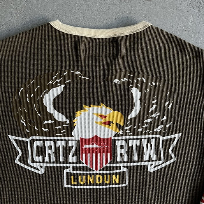 Corteiz Dipset Eagle Waffle Long Sleeve Tee - Washed Brown