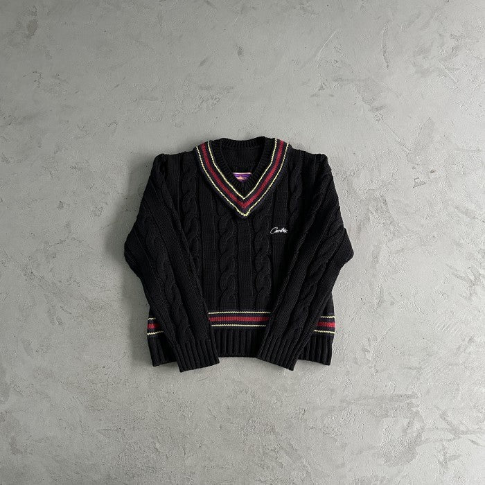 Corteiz Wimbledon Knit Sweater - Black