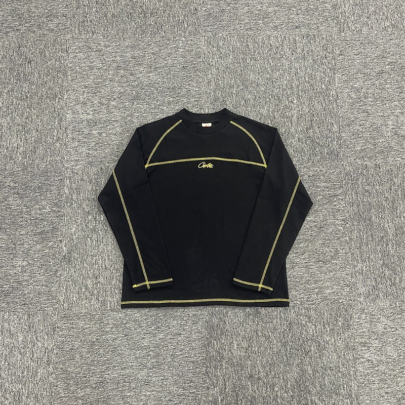 HMP PANEL HEAVYWEIGHT LS TEE [BLACK YELLOW] - Corteiz.RTW