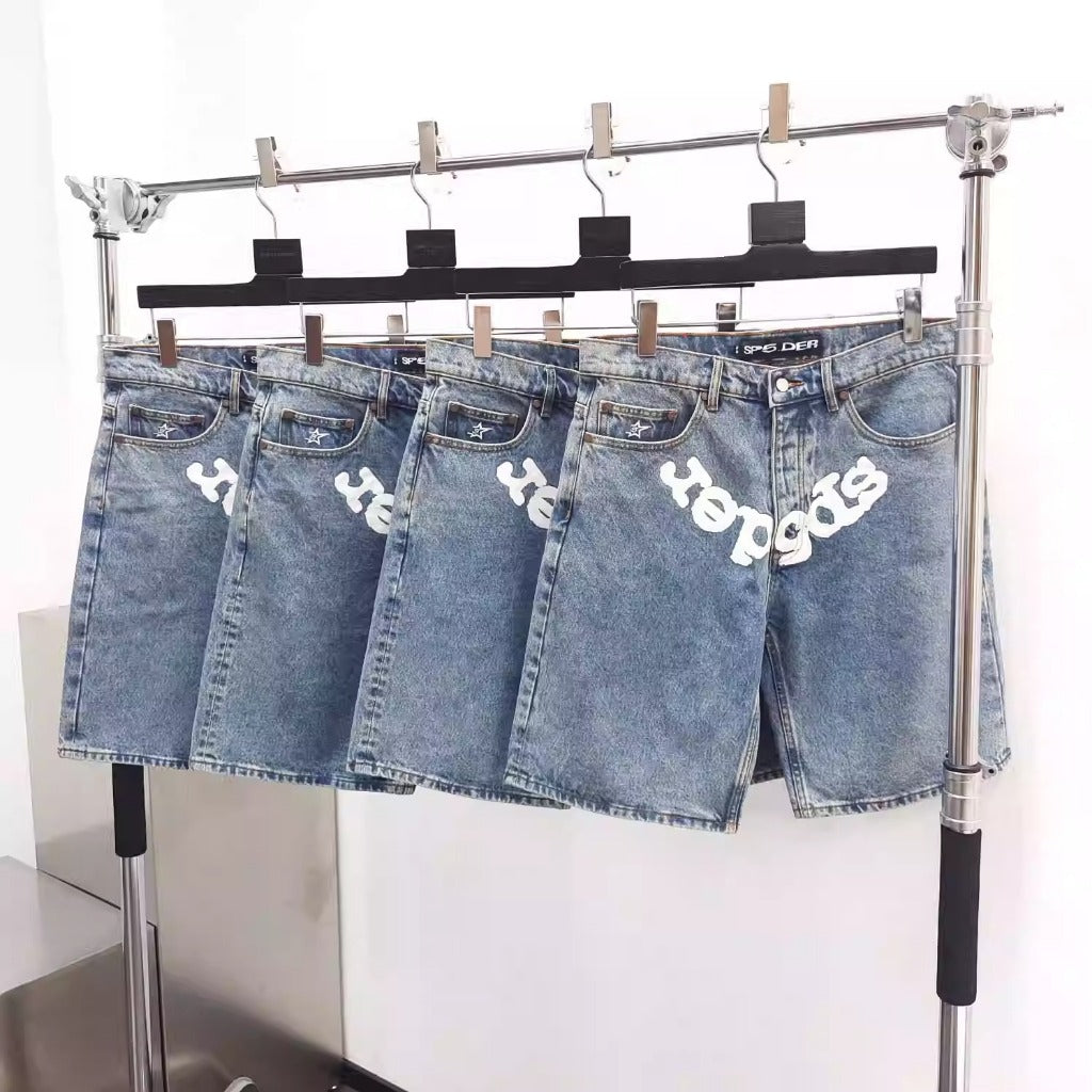 Sp5der OG Logo Denim Short [Blue Denim]