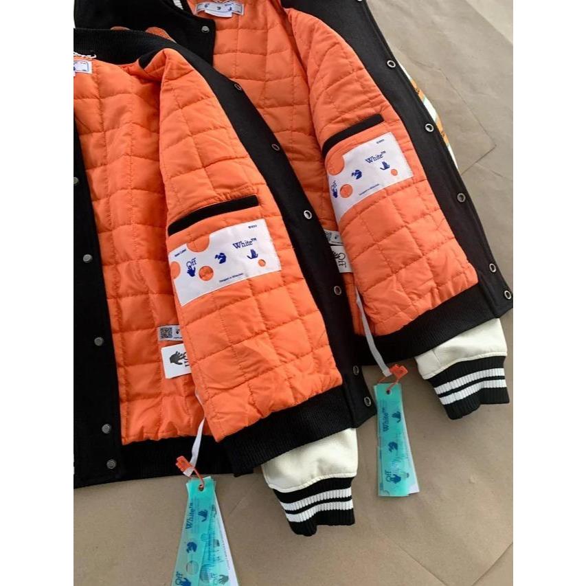 Off-White Black & White Deep Meditation Varsity Alien Jacket