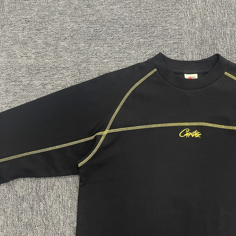 HMP PANEL HEAVYWEIGHT LS TEE [BLACK YELLOW] - Corteiz.RTW