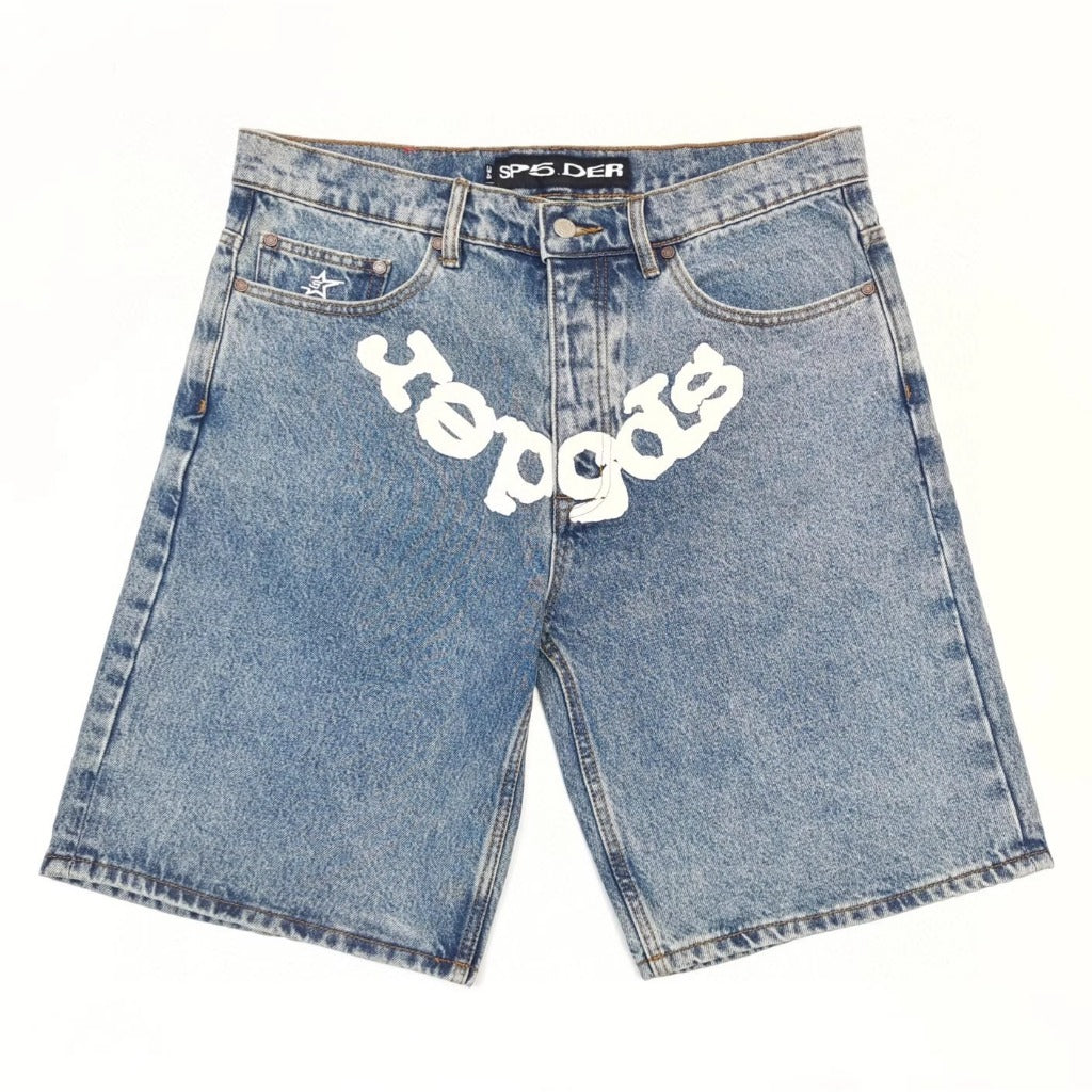 Sp5der OG Logo Denim Short [Blue Denim]