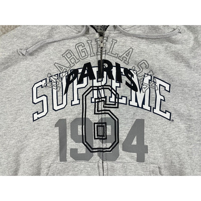 Supreme x MM6 Maison Margiela Skulls Zip Up Hoodie Sweatshirt - Grey