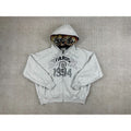 Supreme x MM6 Maison Margiela Skulls Zip Up Hoodie Sweatshirt - Grey