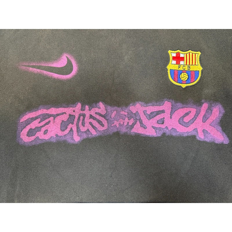 Travis Scott x Nike x FC Barcelona Spray Logo Hoodie [Black]