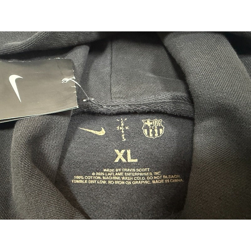 Travis Scott x Nike x FC Barcelona Spray Logo Hoodie [Black]