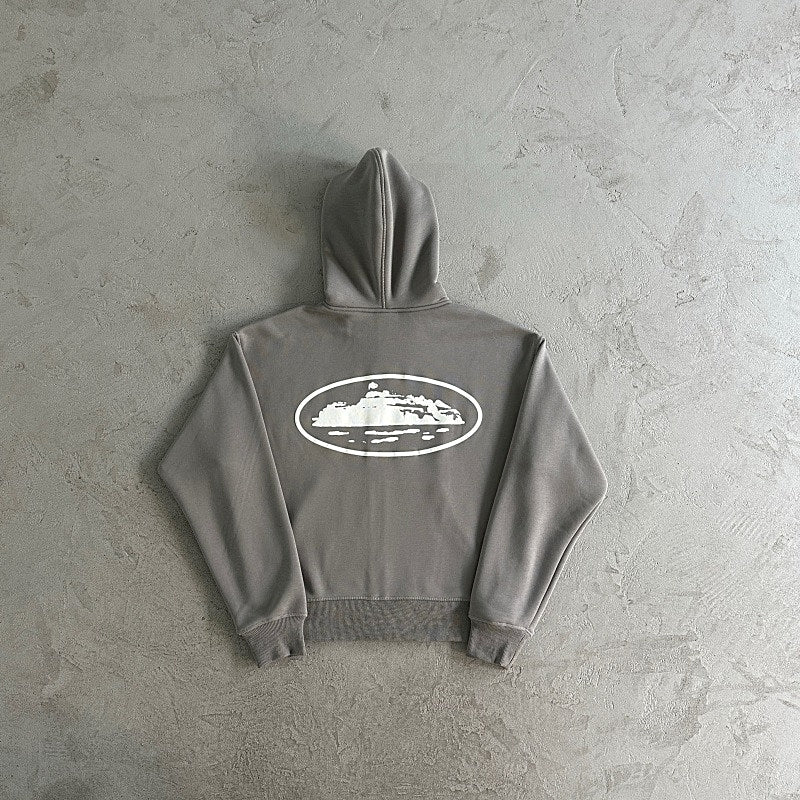 ISLAND PUFF PRINT ZIP HOODIE [GULLY GREY/BLACK/BABY BLUE/DARK BLUE/DARK GREEN/WASHED ROYAL/OFF WHITE] - Corteiz - Corteiz