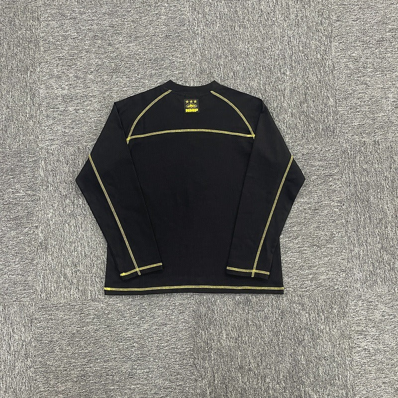 HMP PANEL HEAVYWEIGHT LS TEE [BLACK YELLOW] - Corteiz.RTW