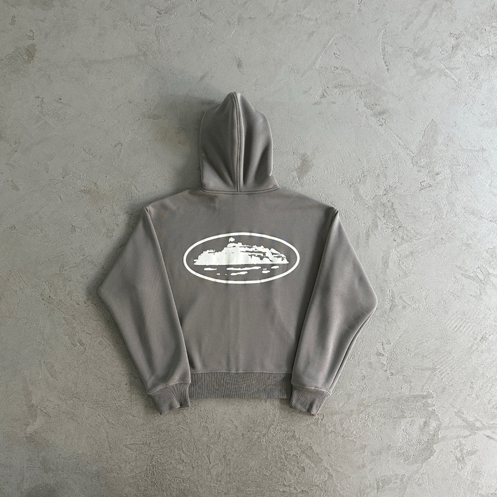 ISLAND PUFF PRINT ZIP HOODIE [GULLY GREY/BLACK/BABY BLUE/DARK BLUE/DARK GREEN/WASHED ROYAL/OFF WHITE] - Corteiz - Corteiz