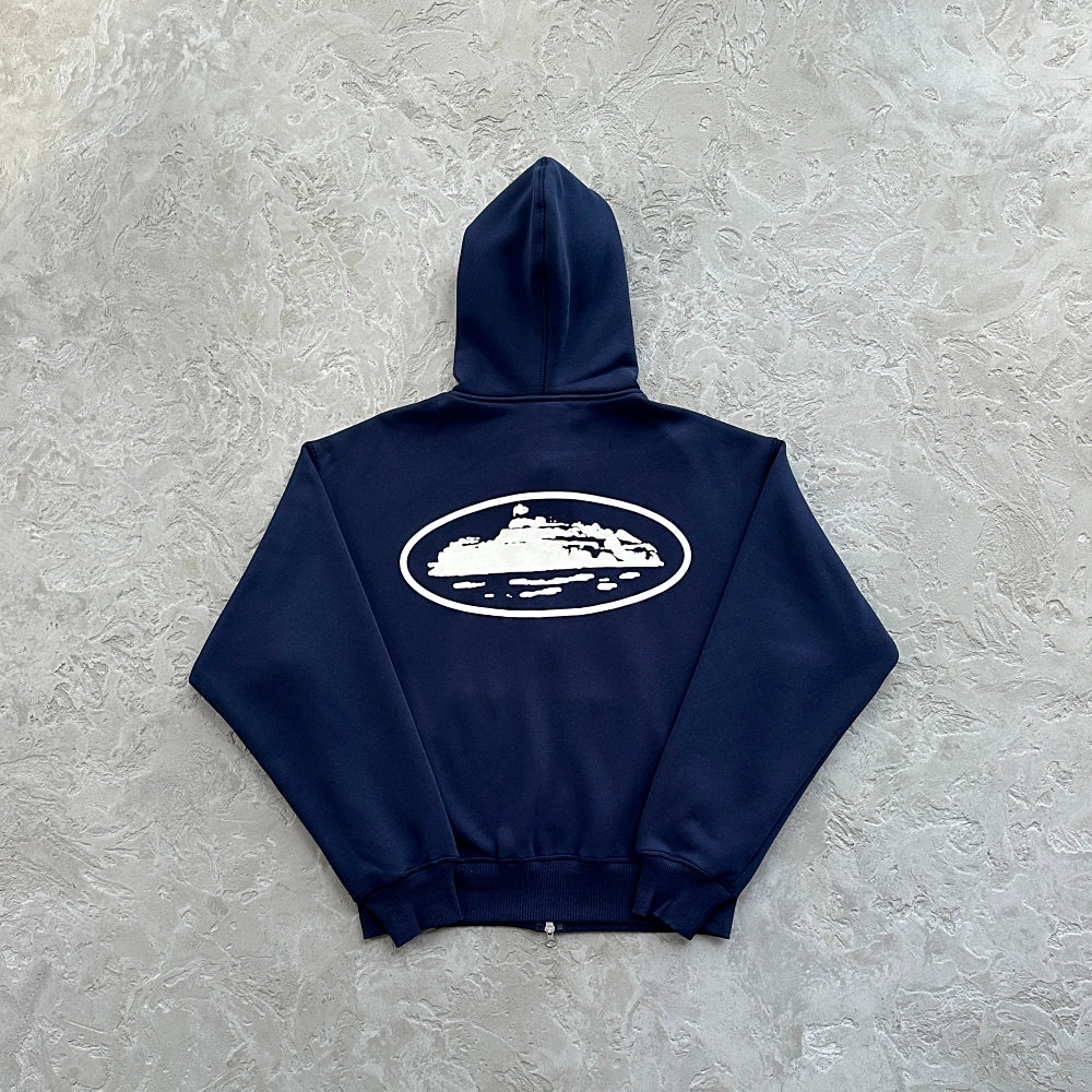 ISLAND PUFF PRINT ZIP HOODIE [GULLY GREY/BLACK/BABY BLUE/DARK BLUE/DARK GREEN/WASHED ROYAL/OFF WHITE] - Corteiz - Corteiz
