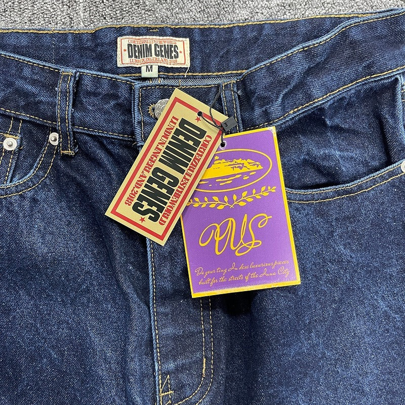 FRAYED DENIM BAGGY JEANS [INDIGO] - Corteiz