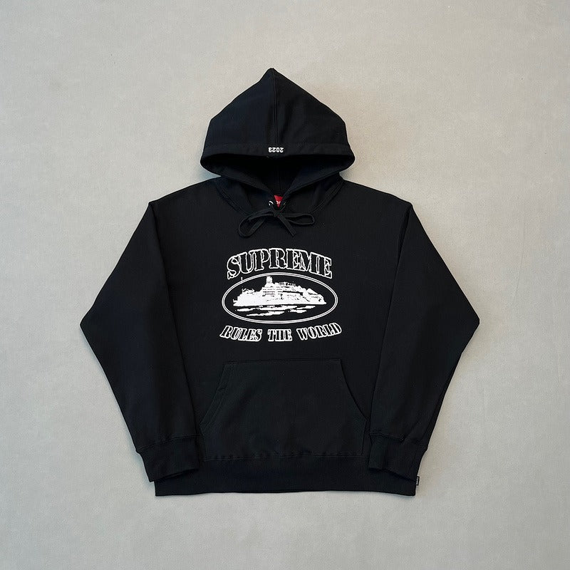 Supreme x Corteiz Rules The World Hoodie Black