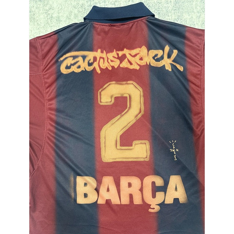 Travis Scott x Cactus Jack x Nike x FC Barcelona Retro 2000/01 Home Skeleton Jersey