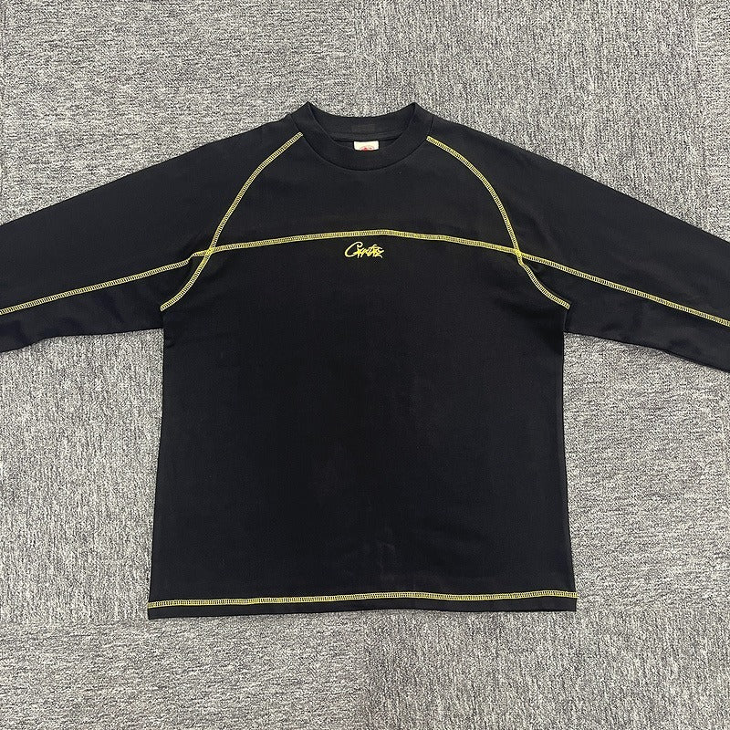 HMP PANEL HEAVYWEIGHT LS TEE [BLACK YELLOW] - Corteiz.RTW