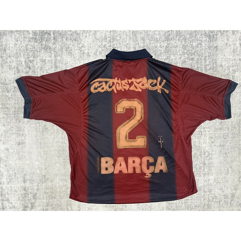 Travis Scott x Cactus Jack x Nike x FC Barcelona Retro 2000/01 Home Skeleton Jersey