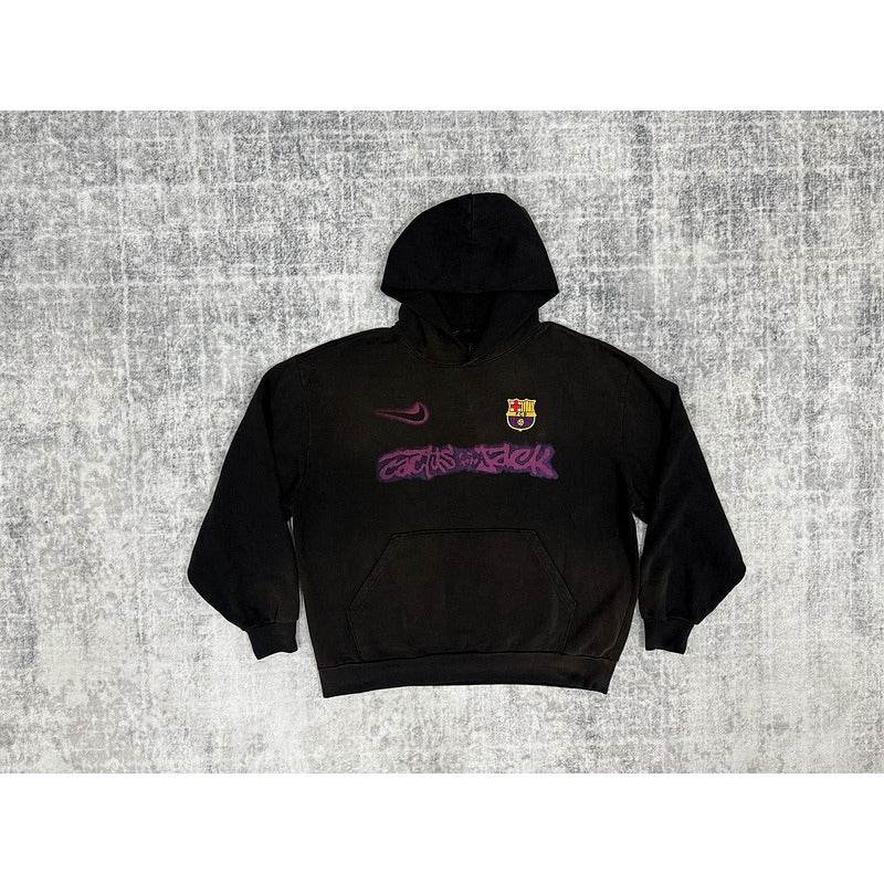 Travis Scott x Nike x FC Barcelona Spray Logo Hoodie [Black]