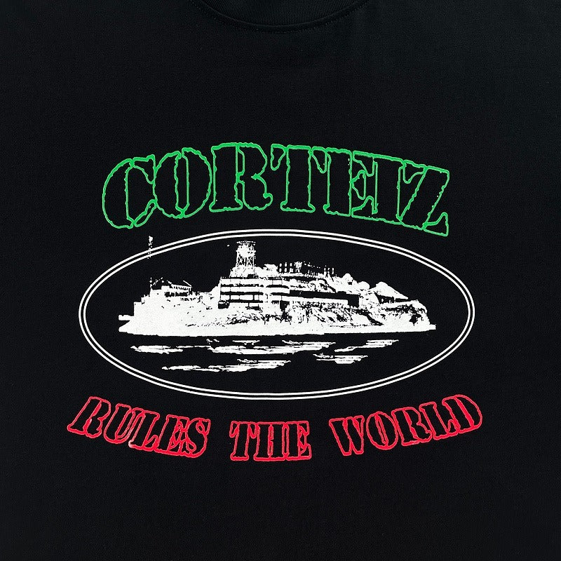 OG Alcatraz Italia Tee 'Black' - Corteiz