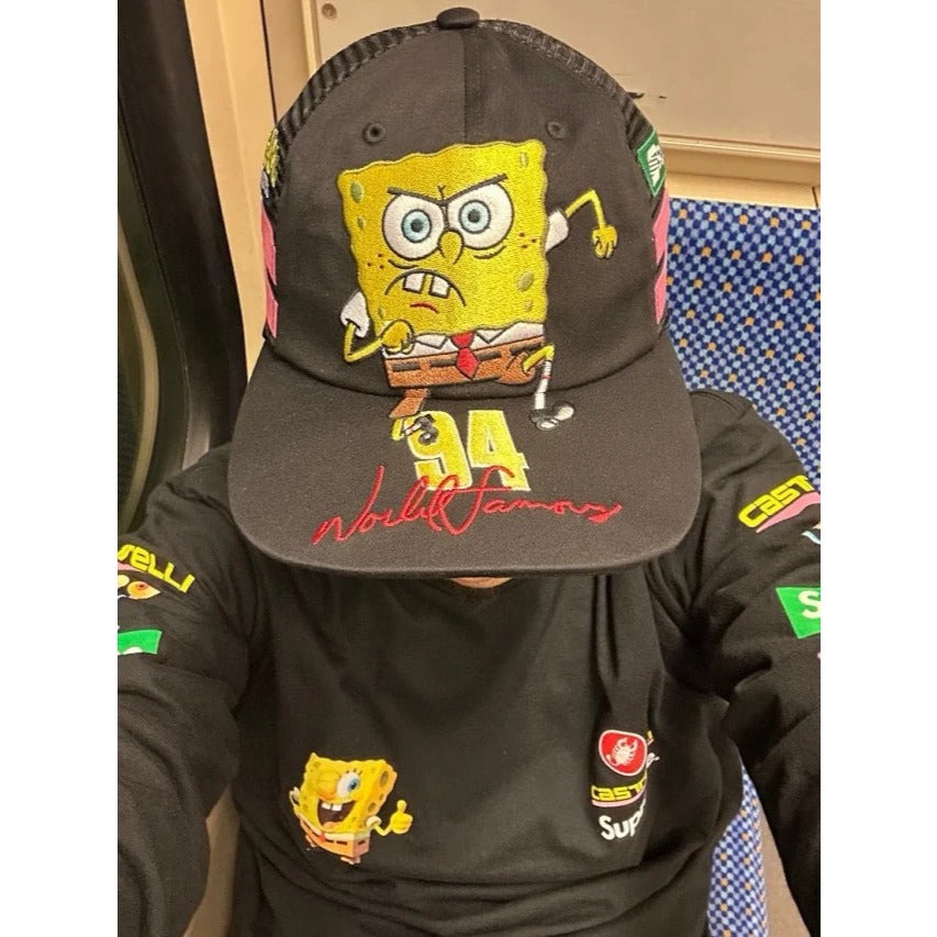 Supreme x SpongeBob SquarePants Jeff Hamilton Mesh Back 6-Panel Black (SS25)