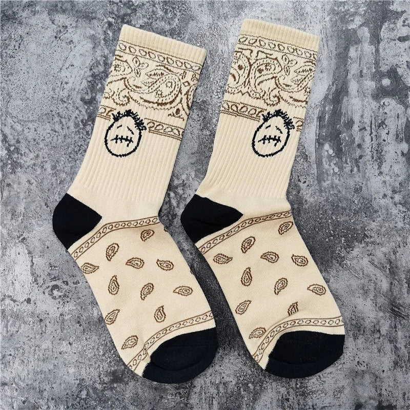 Kaos Kaki Travis Scott CACTUS JACK Nike SB Dunk Bandana Pattern Socks