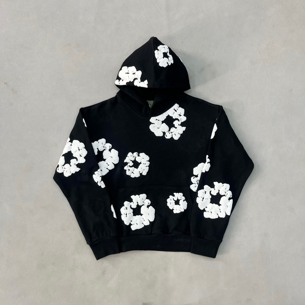 Denim Tears. - Cotton Wreath Black Hooded Sweater