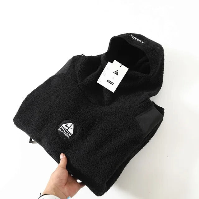 Supreme x Nike ACG Ninja Fleece Sherpa Pullover Hoodie - Black