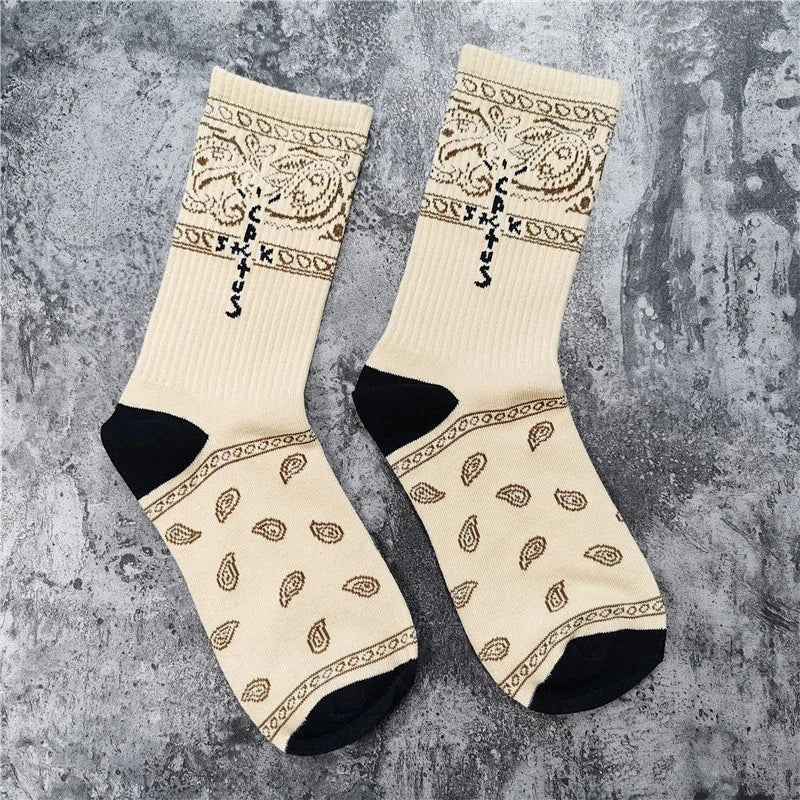 Kaos Kaki Travis Scott CACTUS JACK Nike SB Dunk Bandana Pattern Socks