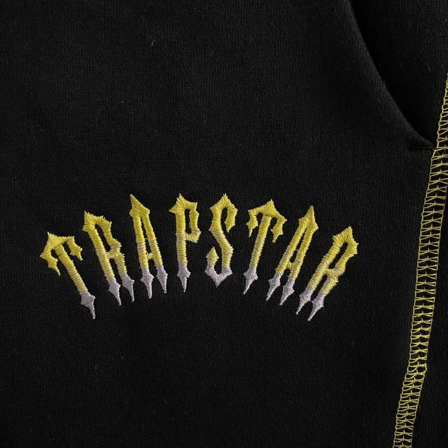 Central Cee x Trapstar Arch Panel Gradient Tracksuit - Hoodie & Pants Set - Black/Yellow