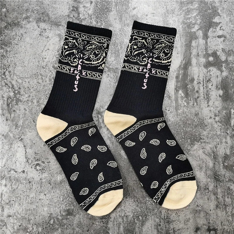 Kaos Kaki Travis Scott CACTUS JACK Nike SB Dunk Bandana Pattern Socks