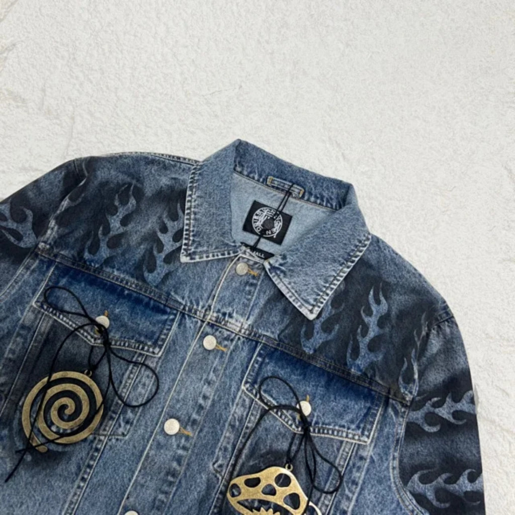 Stussy x Dries Van Noten Hand-Stencilled Denim Jacket 'Washed Blue'