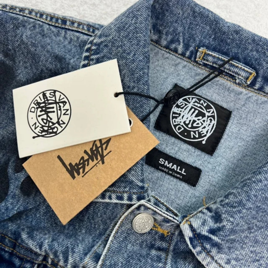 Stussy x Dries Van Noten Hand-Stencilled Denim Jacket 'Washed Blue'