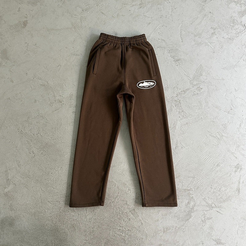 Corteiz Island Puff Print Zip Hoodie & Pants Set - Brown