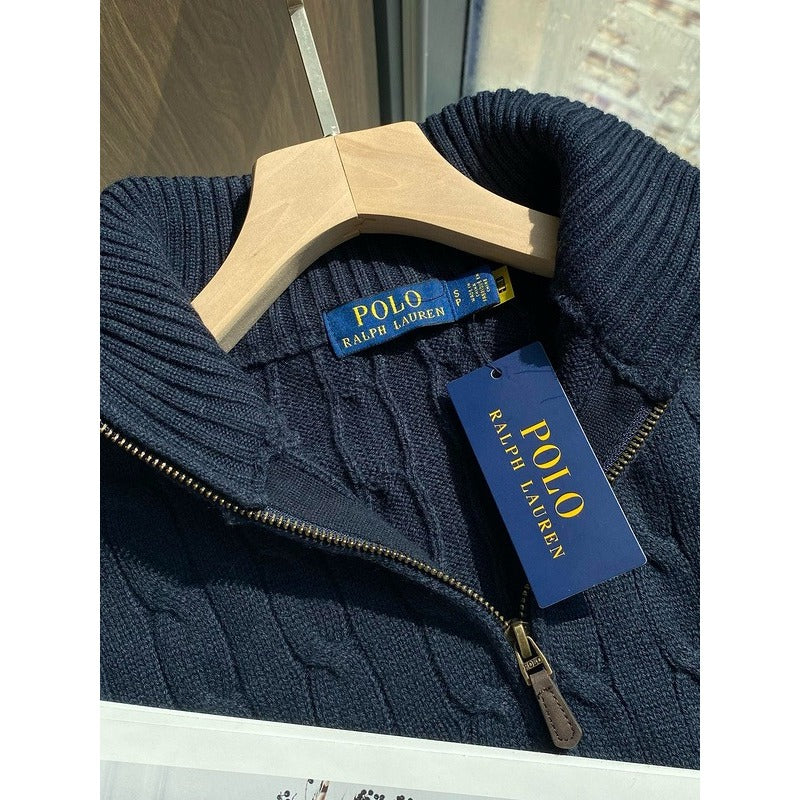 RL Cable-Knit Cotton Full-Zip Jumper