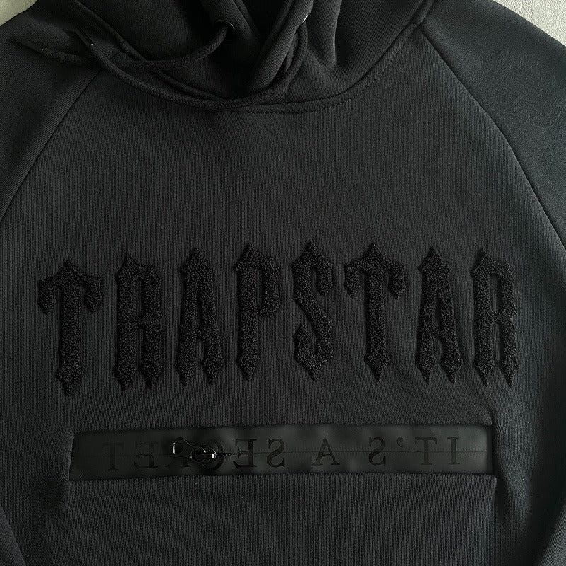 Trapstar Hoodie & Pants Set - Decoding chenille 2.0 All Black