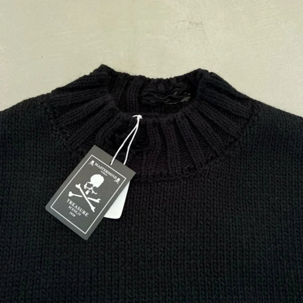 MASTERMIND WORLD Japan Distressed Big Scull Knit Sweater