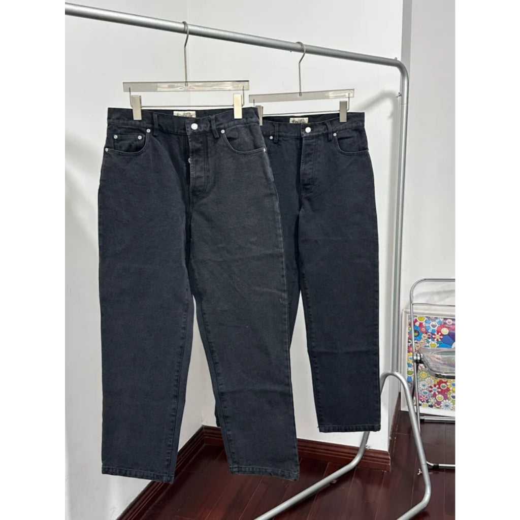 Stussy 8 Ball Wide Leg Washed Jeans Black