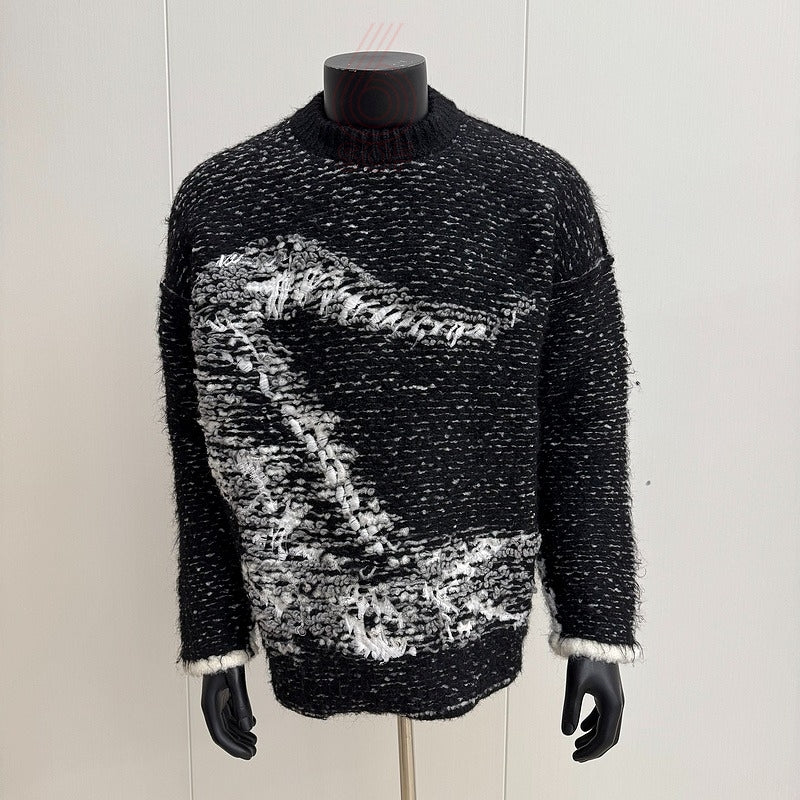 L*coste Javier oversized logo intarsia knit jumper