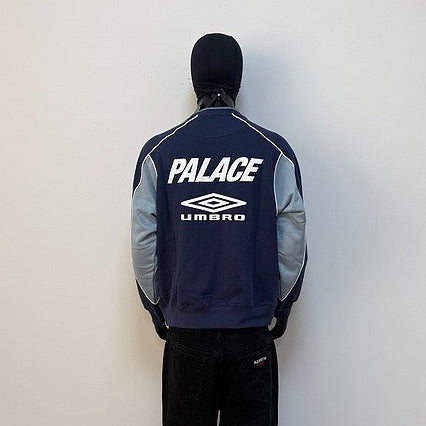 Palace. x Umbro Warm Up Crewneck [White/Black/Navy]
