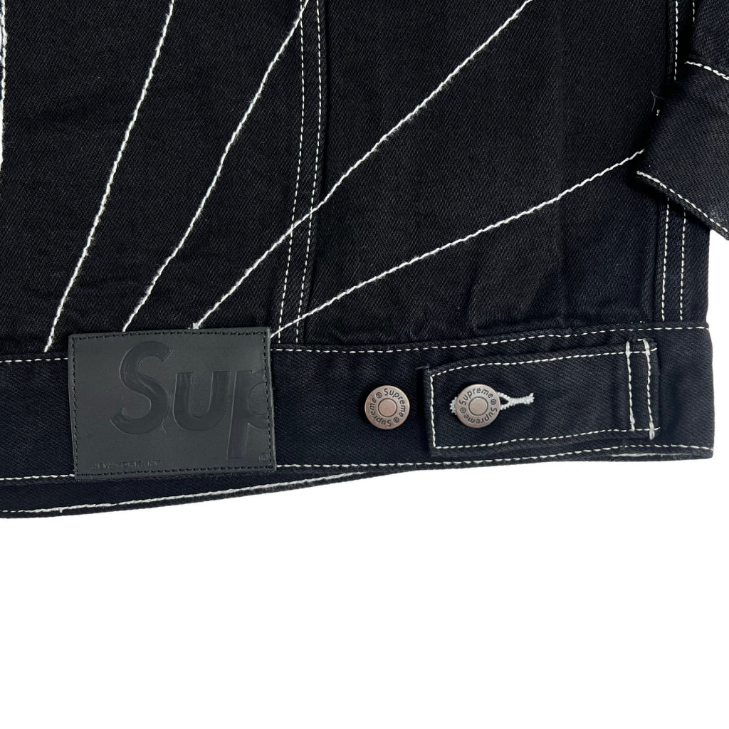 Supreme. Radial Embroidered Denim Trucker Jacket - Black