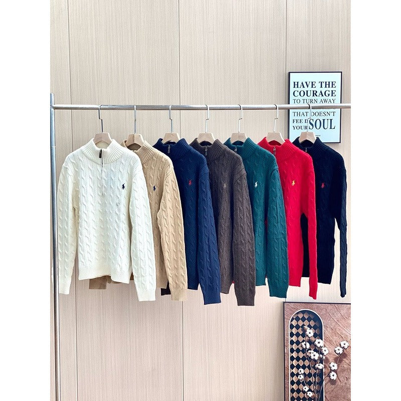 RL Cable-Knit Cotton Full-Zip Jumper