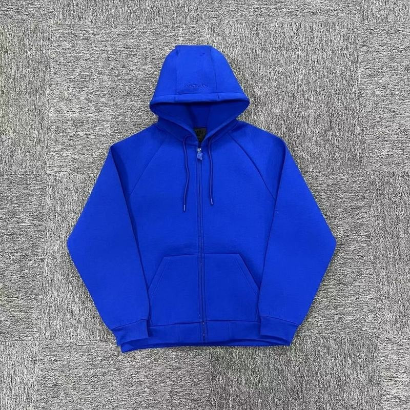 Syna World - Neoprene Embossed Zip Hoodie Blue