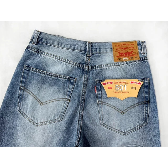 Stussy x Levi's Embossed 501 Jeans Rugged-Blue